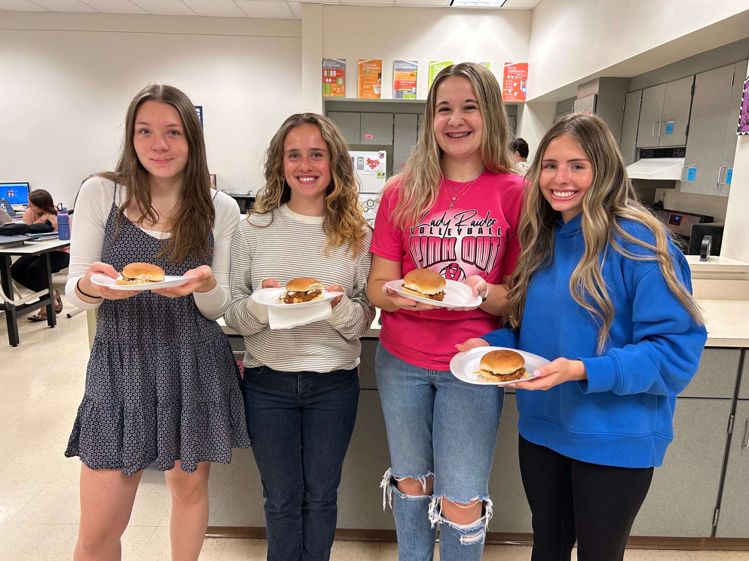 Students from the family and consumer sciences class pose for a photo.